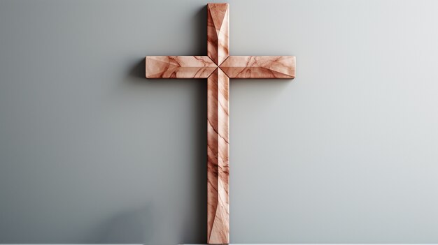3d rendering of wooden cross sculpture