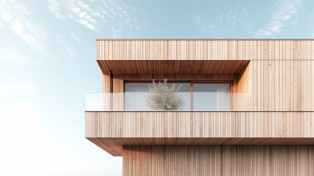 3d rendering of wooden house