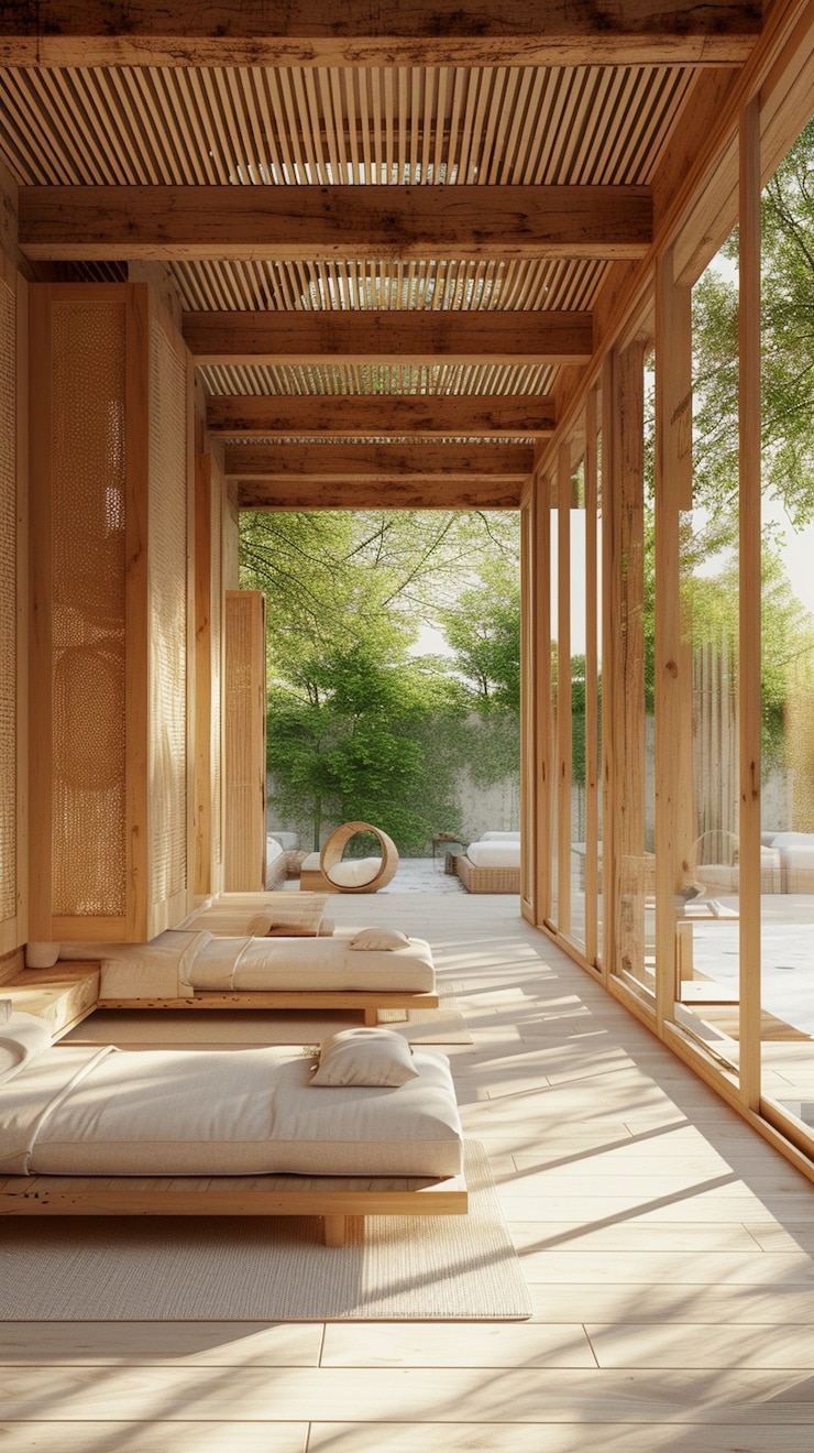 Free Photo 3d rendering of wooden house