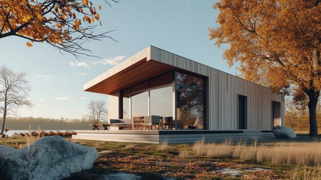 3d rendering of wooden house