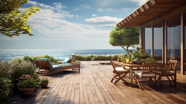 3d rendering of wooden house