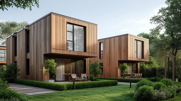 3d rendering of wooden house