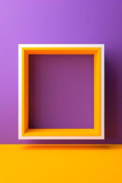 Free photo 3d rendering of yellow square