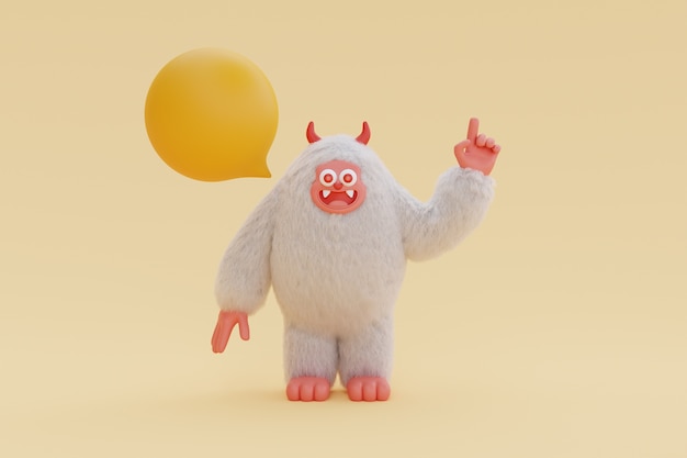 Free photo 3d rendering of yeti