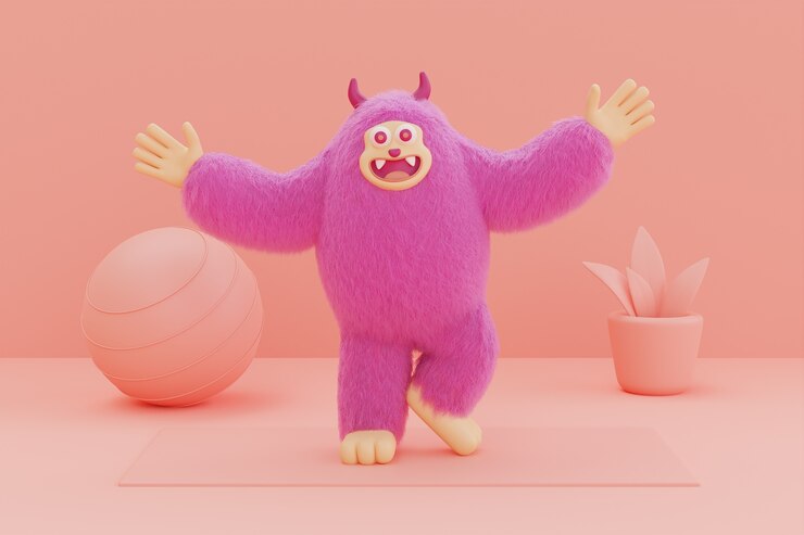 무료 Photo 설인의 3d 렌더링