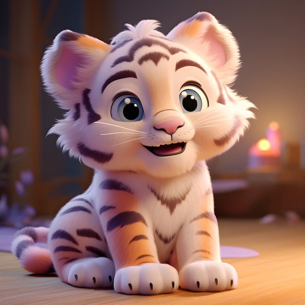 3D-рендеринг молодого тигра
