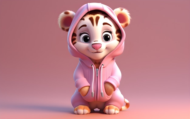 3d rendering of young tiger