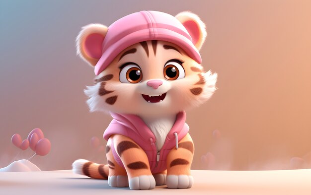 3d rendering of young tiger