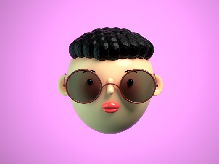 무료 Photo 확대/축소 전화 아바타의 3d 렌더링