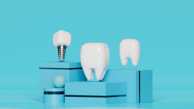 3d representation of dental health and hygiene