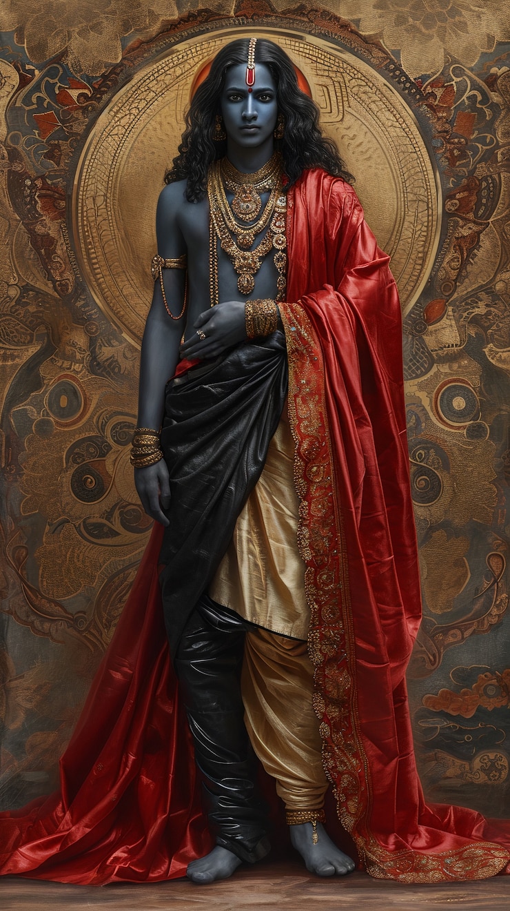 Free Photo 3d representation of hindu deity krishna