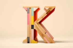 Free photo 3d representation of the letter k