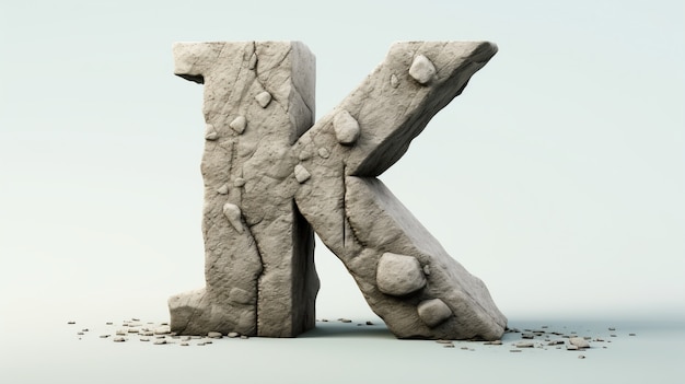 Free photo 3d representation of the letter k