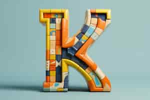 Free photo 3d representation of the letter k