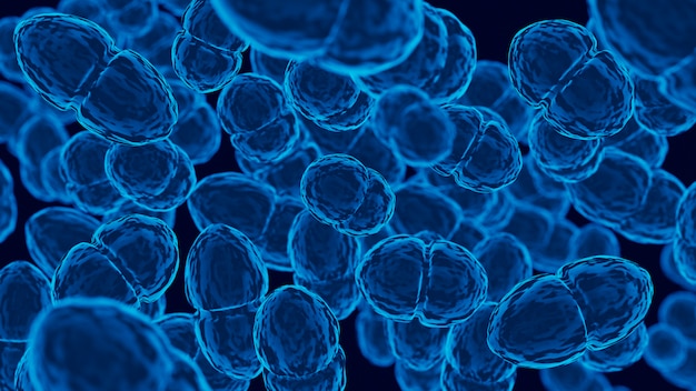 Foto gratuita rappresentazione 3d di patogeni microscopici