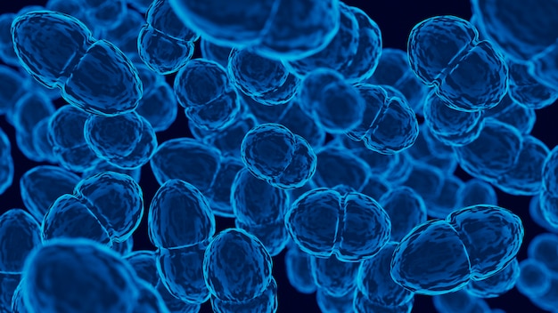 3d representation of microscopic pathogens