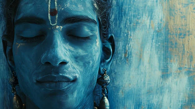 Бесплатное фото 3d изображение индуистского божества кришны