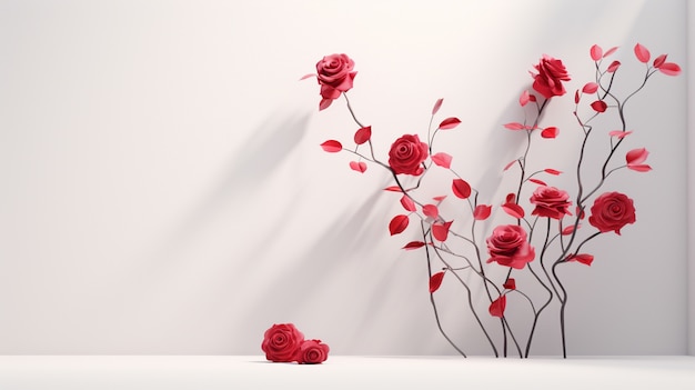 3D 장미 꽃 배열