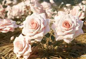 Foto gratuita arredamento di fiori di rosa 3d