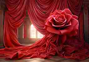 Free photo 3d rose flowers with cloth