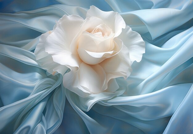 3Dのバラの花と布