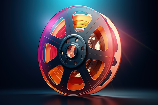 3d round movie reel