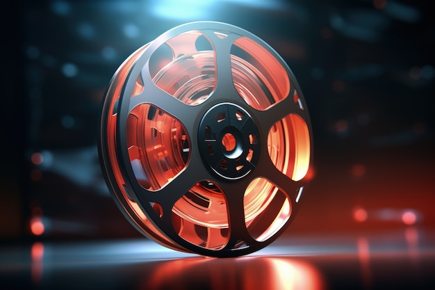 3d round movie reel