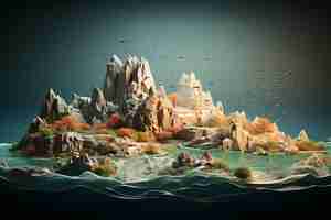 Free photo 3d sea landscape