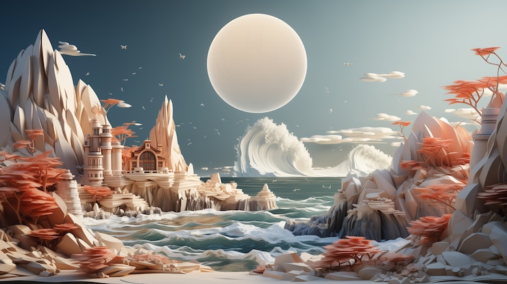 Бесплатный Фотография 3d морской ландшафт