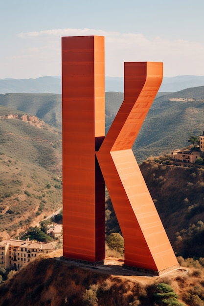 Free photo 3d shape of the letter k