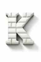 Free photo 3d shape of the letter k