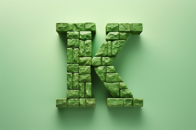 Free photo 3d shape of the letter k