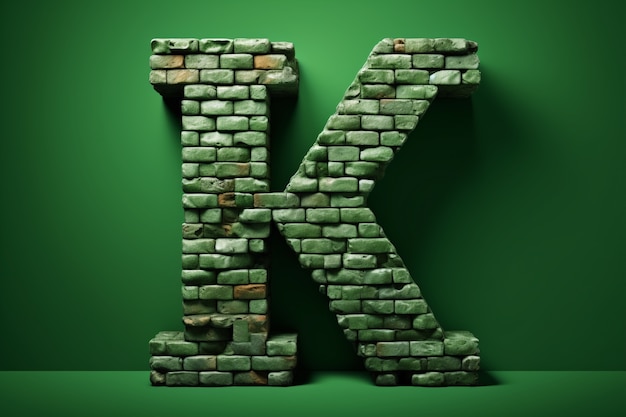 Free photo 3d shape of the letter k