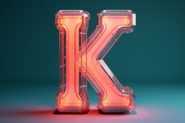 Free photo 3d shape of the letter k