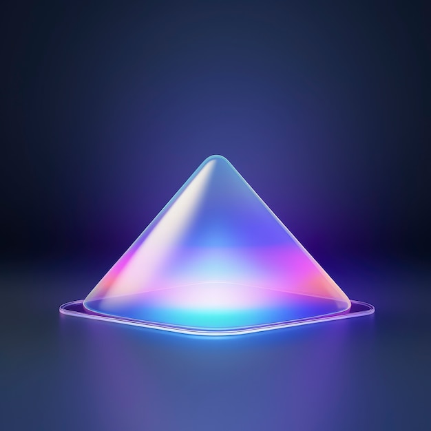 Free photo 3d shapes glowing with bright holographic colors