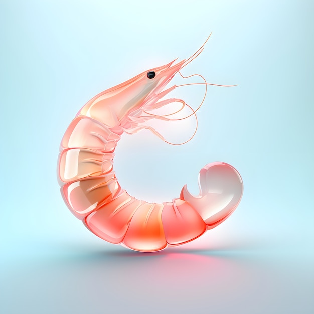 Free photo 3d shrimp for tet vietnamese new year