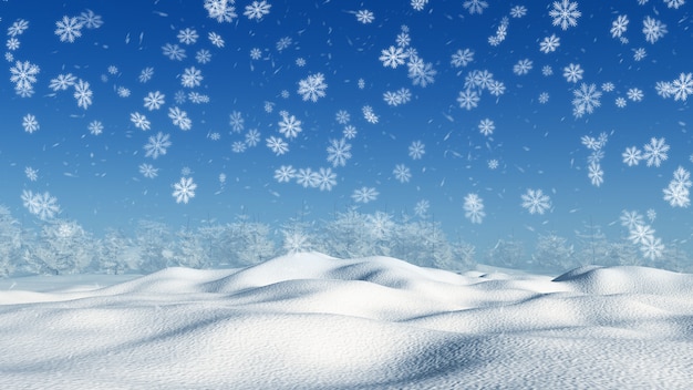 Free photo 3d snowy landscape