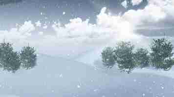 Free photo 3d snowy landscape