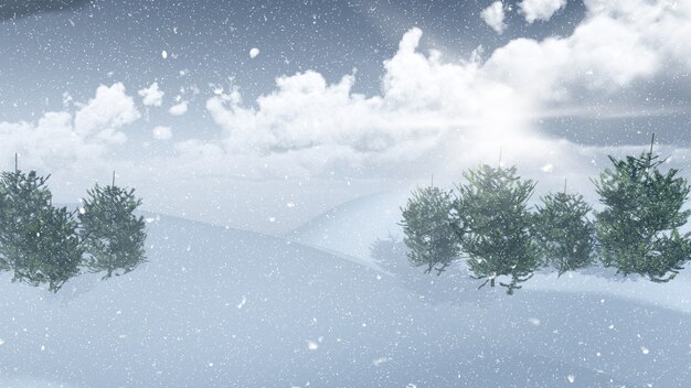 3D Снежный пейзаж