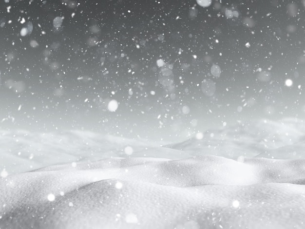 Free photo 3d snowy landscape