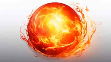 Free photo 3d sphere on fire with flames