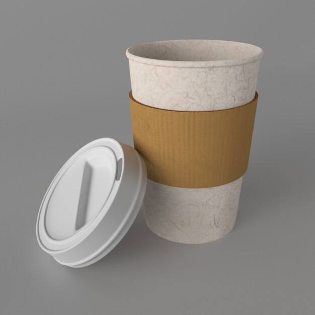 3Dテイクアウトコーヒーカップ