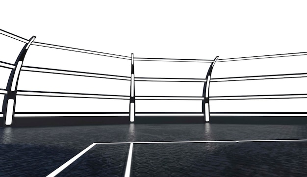 Free photo 3d tennis court render 3d