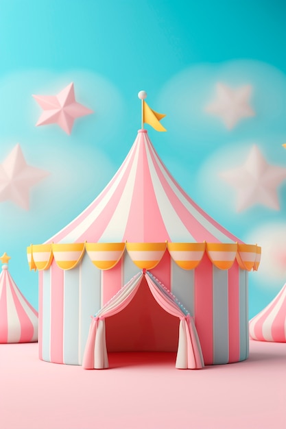 Free photo 3d tent  for carnival