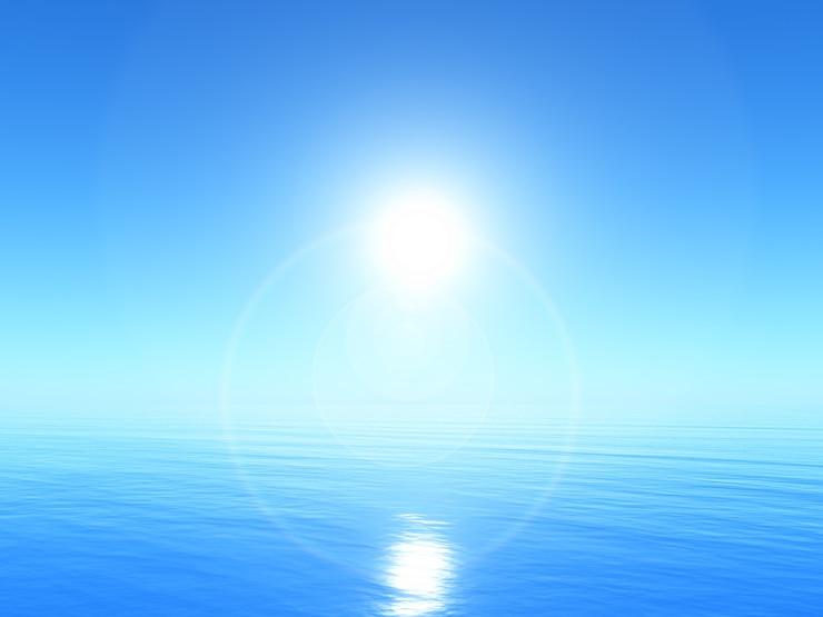 無料Photo 明るく青い空と3 dの静かな海の風景