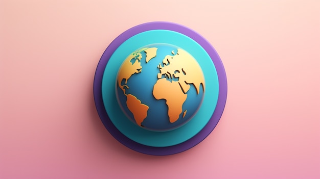 Бесплатное фото Икона 3d-путешествия с глобусом