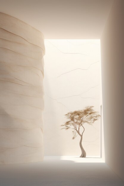 3d tree in sunlight