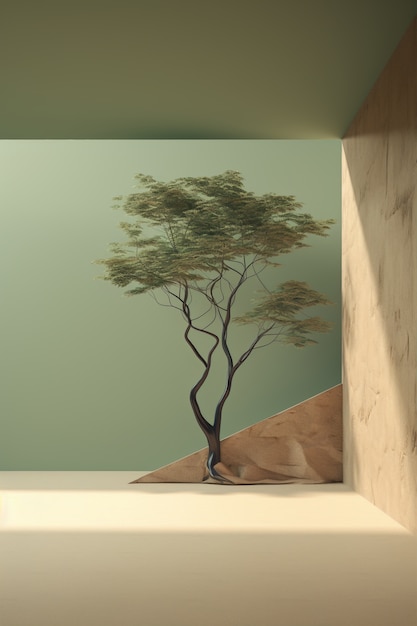 Foto gratuita 3d tree in sunlight