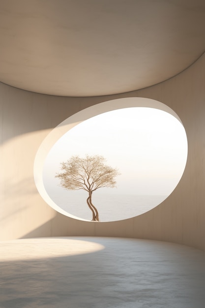 3d tree in sunlight