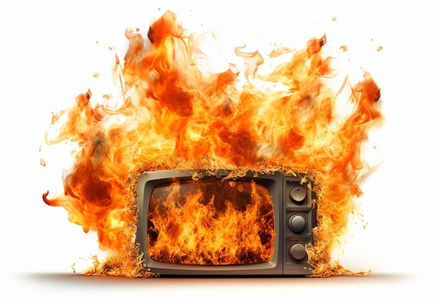 불꽃으로 불타는 3D TV